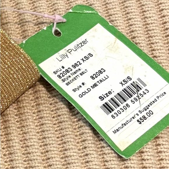 Lilly Pulitzer Gold Beckett Belt - Picture 2 of 5